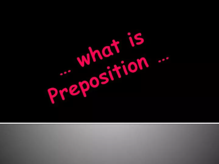 what is preposition
