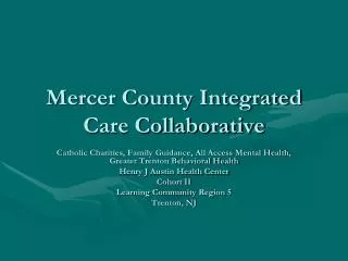 Mercer County Integrated Care Collaborative