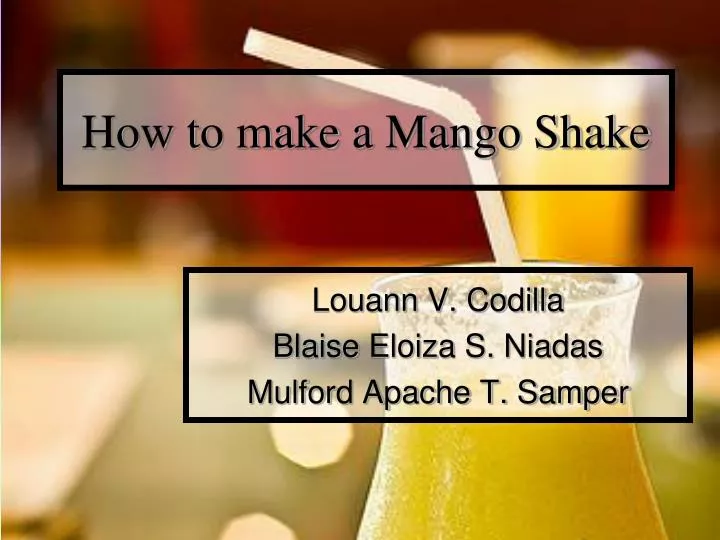 how to make a mango shake