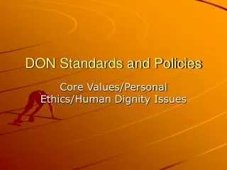 don standards and policies