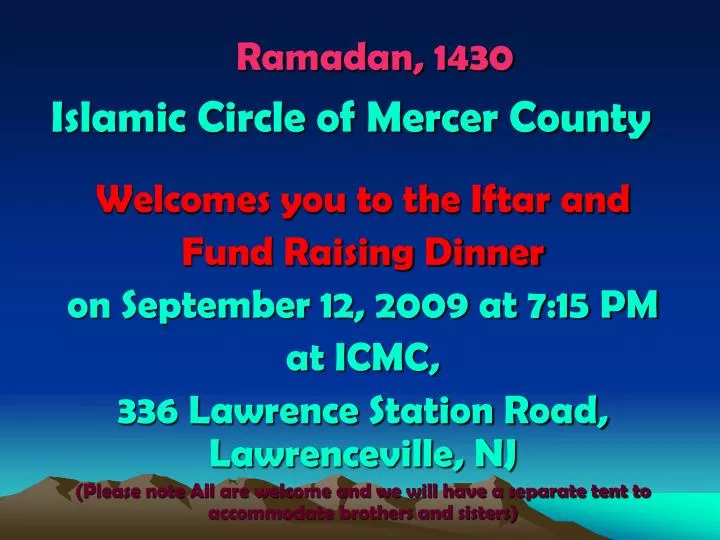 ramadan 1430 islamic circle of mercer county