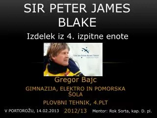 sir peter james blake