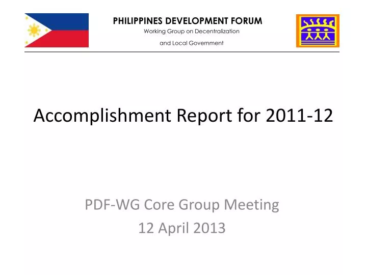accomplishment report for 2011 12
