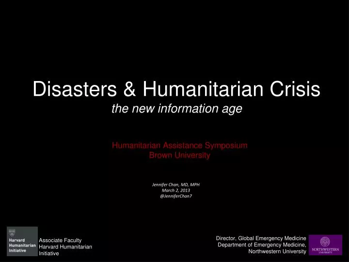 disasters humanitarian crisis the new information age