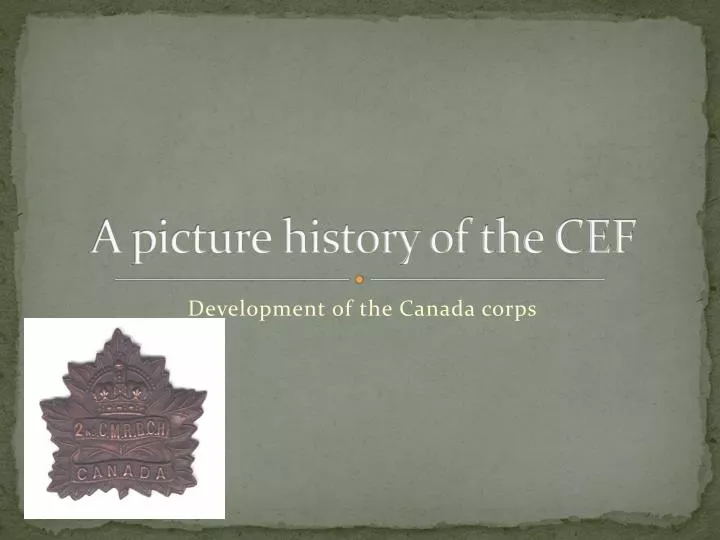 a picture history of the cef