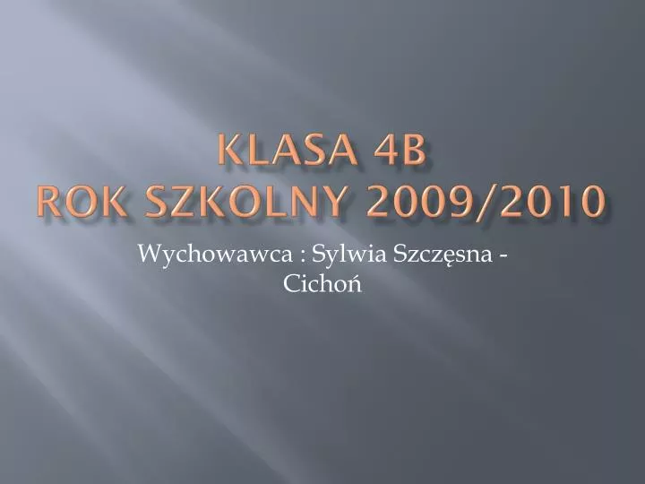 klasa 4b rok szkolny 2009 2010