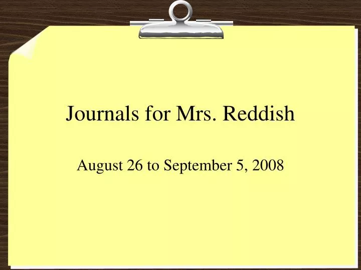 journals for mrs reddish