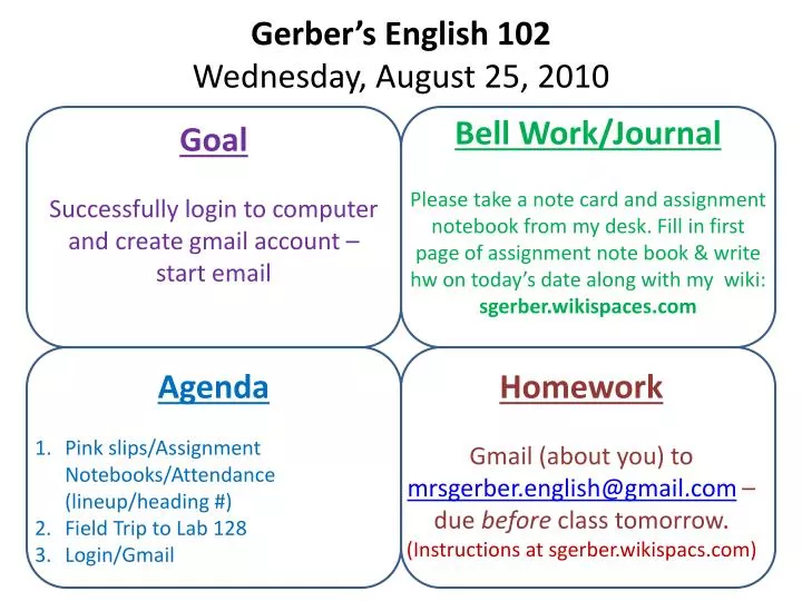 gerber s english 102 wednesday august 25 2010