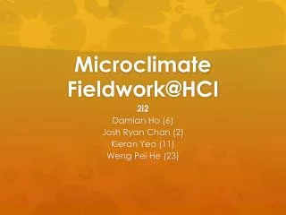Microclimate Fieldwork@HCI