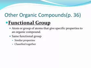 Other Organic Compounds(p . 36)