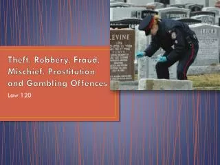 Theft, Robbery, Fraud, Mischief, Prostitution and Gambling Offences