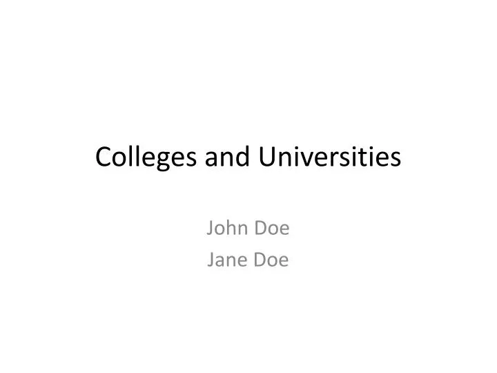 colleges and universities