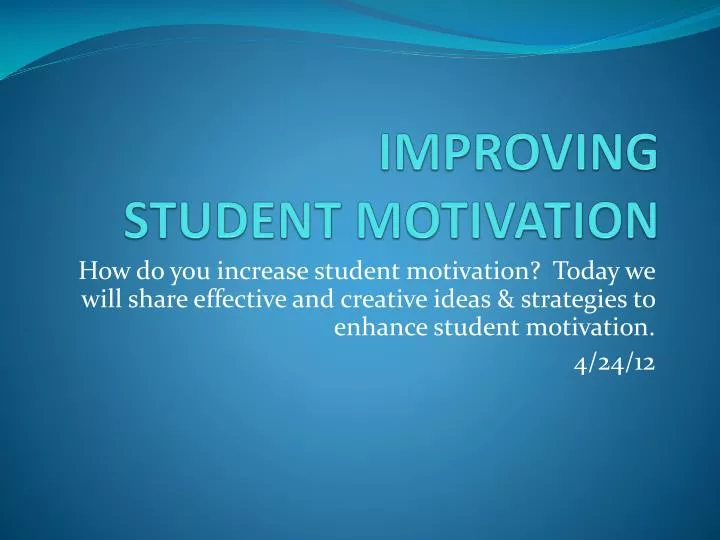 improving student motivation