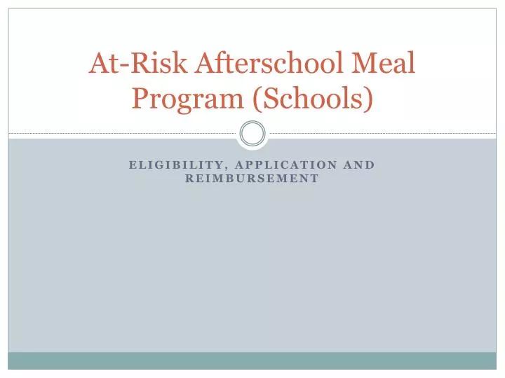 at risk afterschool meal program schools