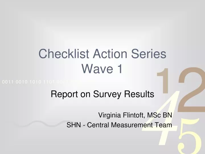 checklist action series wave 1