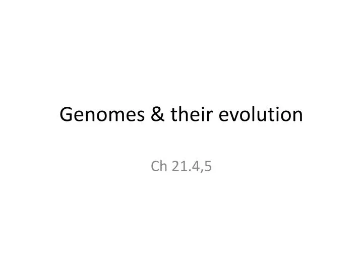 genomes their evolution