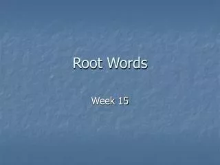 root words