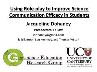 Using Role-play to Improve Science Communication Efficacy in Students