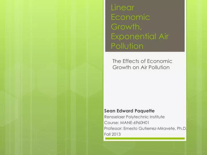 linear economic growth exponential air pollution