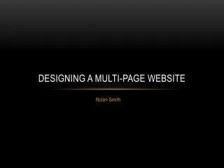 Designing a multi-page website