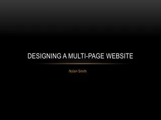 designing a multi page website