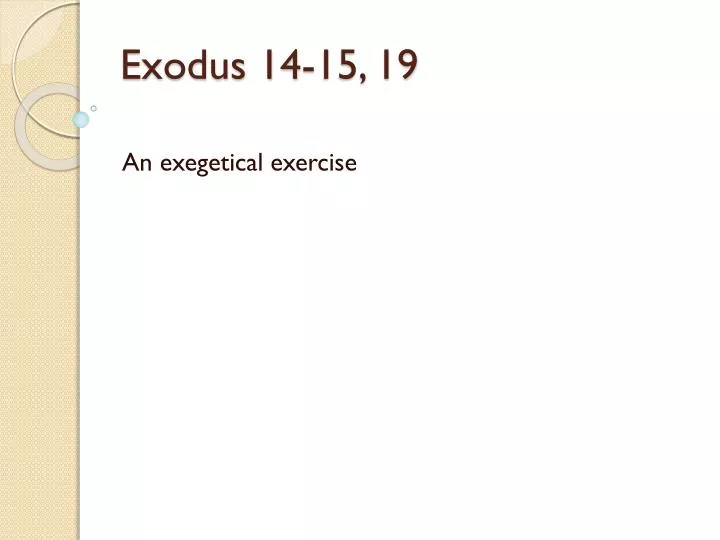exodus 14 15 19