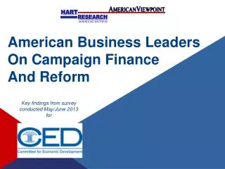 American Business Leaders On Campaign Finance And Reform