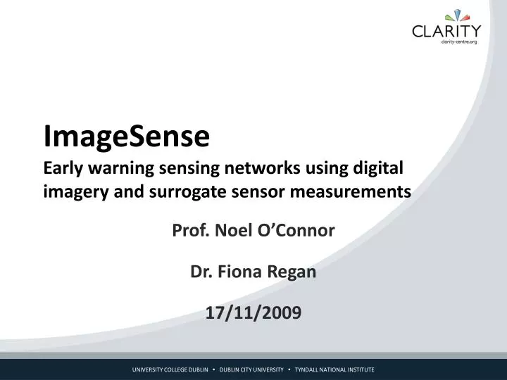 imagesense early warning sensing networks using digital imagery and surrogate sensor measurements