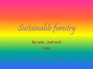 sustainable forestry