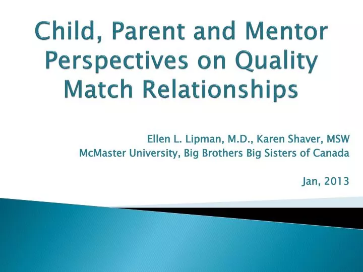 child parent and mentor perspectives on quality match relationships