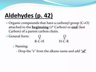 Aldehydes (p. 42)