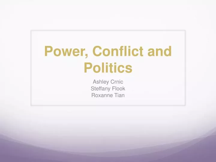 power conflict and politics