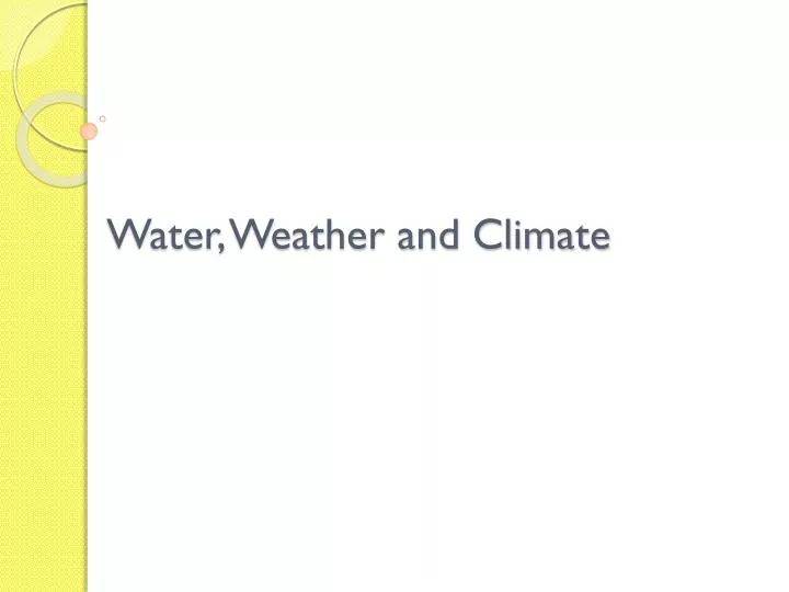 water weather and climate
