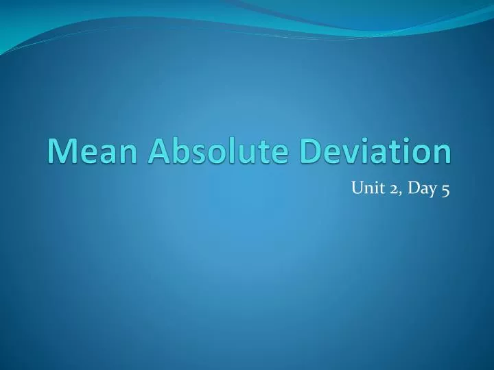 mean absolute deviation