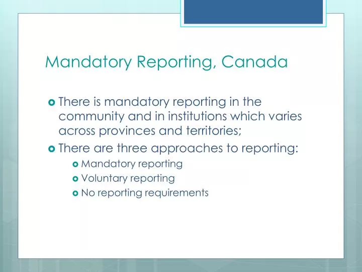 mandatory reporting canada