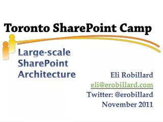 Large-scale SharePoint Architecture