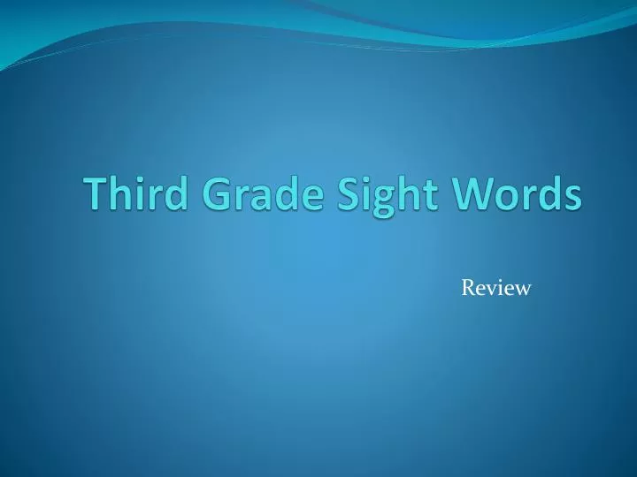 third grade sight words
