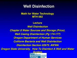 Well Disinfection