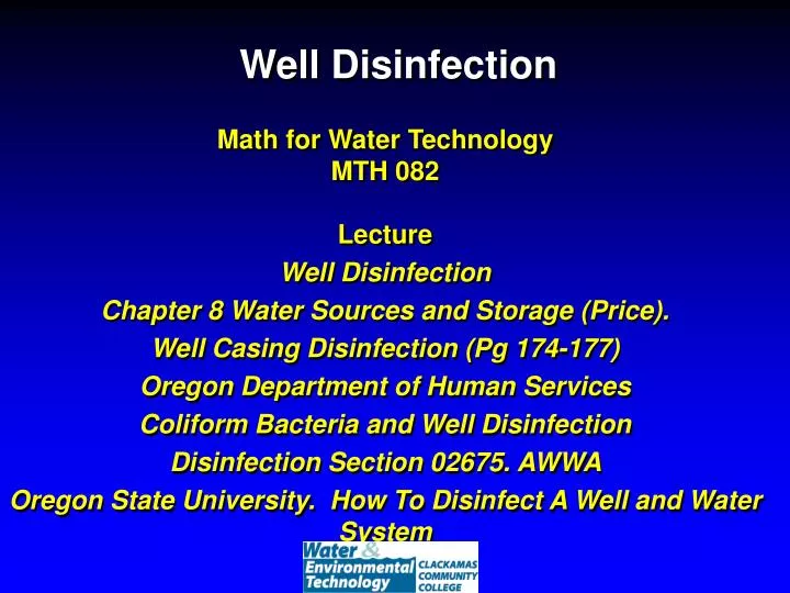 well disinfection