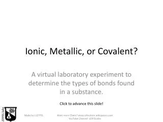 Ionic, Metallic, or Covalent?