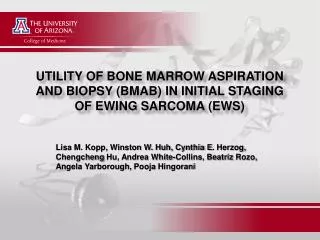 UTILITY OF BONE MARROW ASPIRATION AND BIOPSY (BMAB) IN INITIAL STAGING OF EWING SARCOMA (EWS)