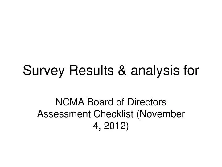 survey results analysis for