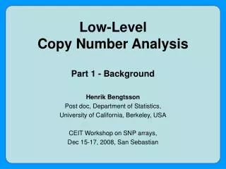 Low-Level Copy Number Analysis Part 1 - Background