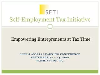 Self-Employment Tax Initiative