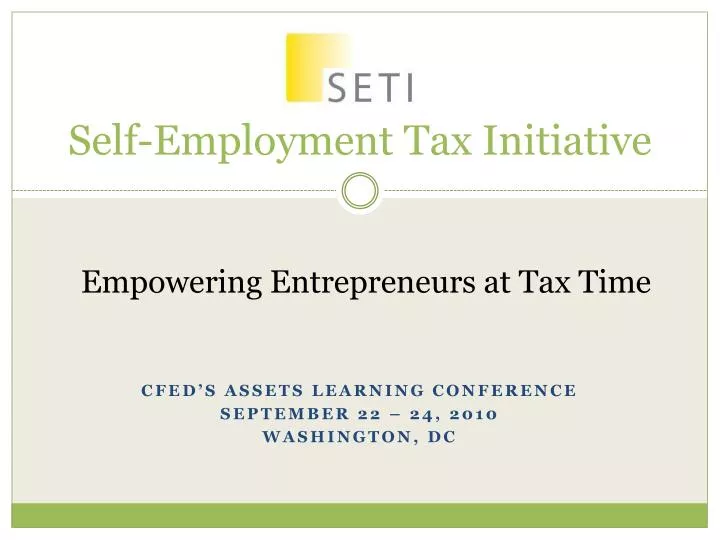 self employment tax initiative
