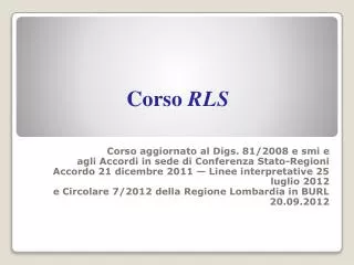 corso rls