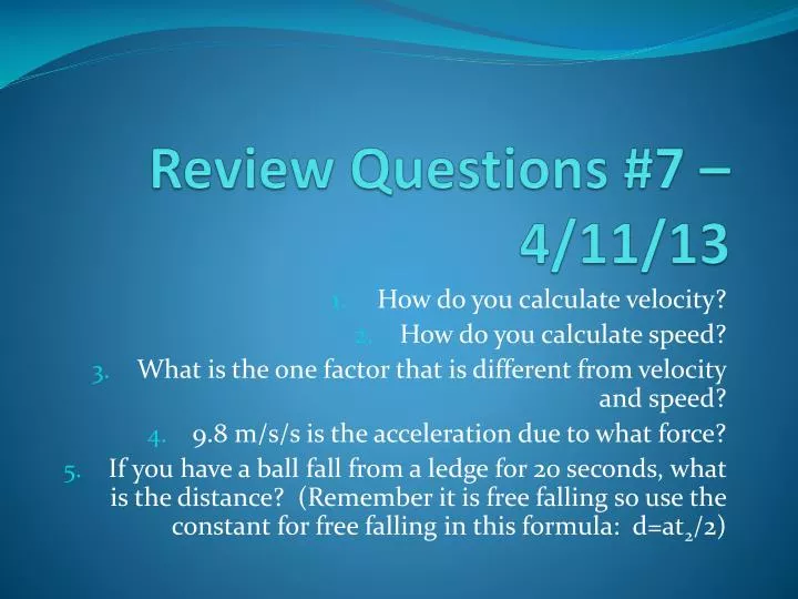 review questions 7 4 11 13