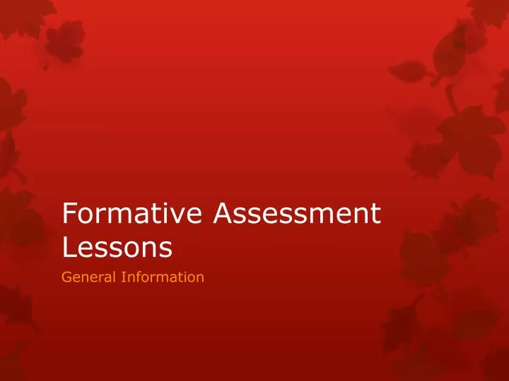 formative assessment lessons
