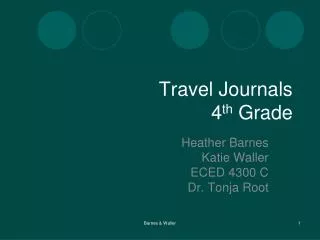 Travel Journals 4 th Grade