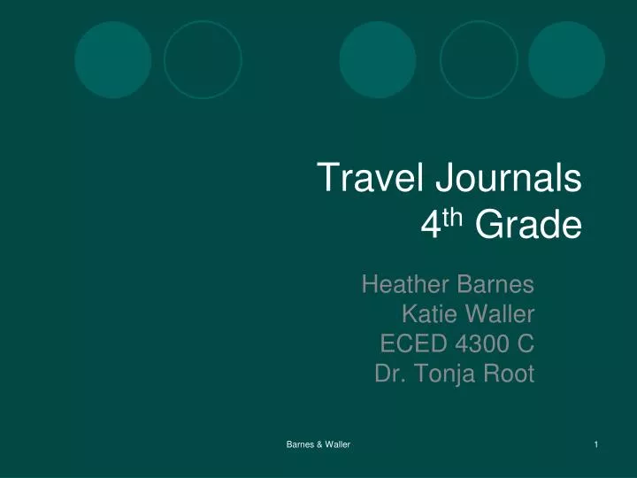 travel journals 4 th grade